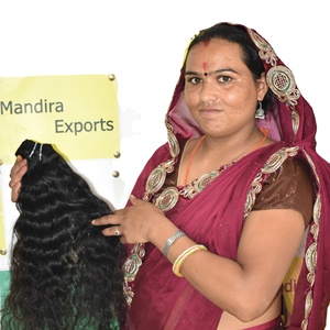 Extensions de cheveux humains indiens ondulés, 100% naturels, non traités chimiquement, couleur noire, lots de fournisseur, prix abordable - Product Image 5