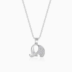 Colgante Infantil de Elefante Plateado Brillante con Cadena de Eslabones - Product Image 3