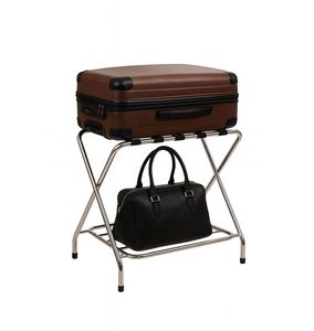 Porte-bagages pliable en métal pour chambre et chambre d'amis offrant un rangement pratique et un accès facile aux valises - Product Image 1