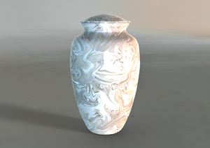 Urnes funéraires pour adultes en aluminium à texture de marbre bleu unique avec sac en velours gratuit - Product Image 5