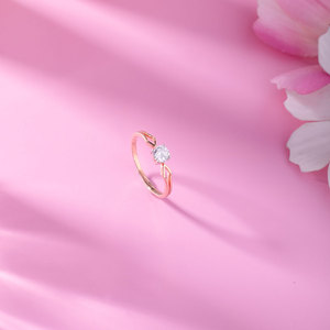 Joyería de Oro Amarillo de 18K con Solitario Brillante, Recuerdo Elegante para Mujer, Regalo de Aniversario de Oro Sólido para Ella - Product Image 2