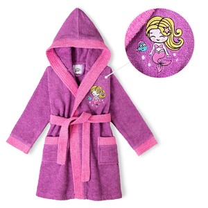 Accappatoio viola per bambini, taglia 2-4, in spugna per uso bagno - Product Image 1