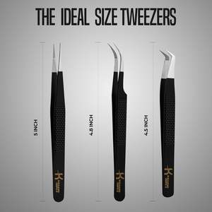 แหนบติดขนตา Black Matte KHADMI IMPEX ปลายไฟเบอร์ สำหรับขนตาตรง ขนตาโค้ง และขนตาแบบวอลุ่ม - Product Image 1