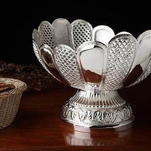 Cuenco de servicio de latón de Color plateado clásico para el hogar, hotel o restaurante para servir frutas secas o sopa, Comprador comercial - Product Image 6