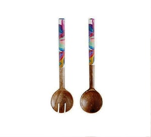 Juego de servidores de ensalada de madera de mango hechos a mano, producto de 2 piezas para uso doméstico en la cocina - Product Image 6