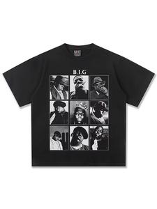Fabricantes de ropa personalizado de gran tamaño BIGGIE Vintage lavado impresión 100% algodón manga corta nuevo modelo 280 gramos camiseta masculina - Product Image 4