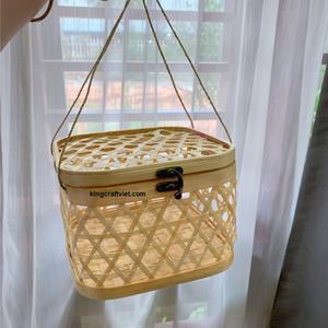 Bamboo Wicker Gift Baskets Customized Woven Bamboo Package <b>Box</b> for Party Wedding Event Gift <b>Box</b> for Moon <b>Cake</b> King Craft Viet - Product Image 2