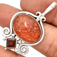 2025 Neuankömmling 925 Sterling Silber Bernstein und roter Granat Edelstein Anhänger Bulk Großhandel Lieferant Schmuck ODM OEM Anhänger
