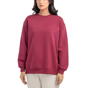 Nuevo logotipo personalizado, venta al por mayor, sudadera Vintage con cuello simulado para mujer, sudadera de gran tamaño de alta calidad para mujer - Product Image 1