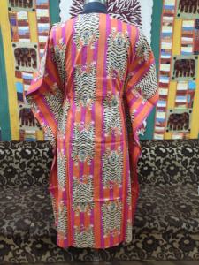 Indian Cotton <b>Kaftan</b> with Tiger Print Hippie Style Maxi Dress for Women <b>Plus</b> <b>Size</b> Tunic Natural Waistline Party Wear Outfit - Product Image 4