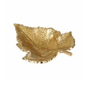 Plateau de service en bois de luxe fait à la main de qualité supérieure en aluminium plaqué or avec design unique de feuille Caractéristique décorative pour la cuisine - Product Image 2