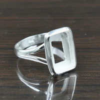 Anneaux de sertissage en argent massif 925, forme rectangulaire, 7-30 mm, pour la fabrication de bijoux
