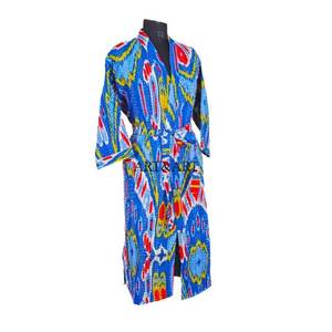 Kimono Kantha en coton fait main indien pour femmes et hommes - Élégant vêtement de plage été/printemps, peignoir, cadeau - Product Image 6