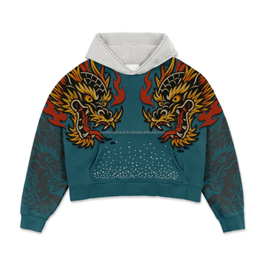 Sudadera con Capucha y Logotipo Personalizado, Estilo Desgastado, 100% Algodón Grueso, Lavado Ácido, Bordado Holgado para Hombre - Product Image 3
