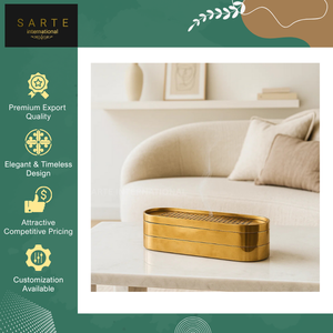 Boîte à encens rectangulaire en laiton avec finition dorée de luxe, de qualité supérieure, pour brûleur d'aromathérapie, fournie par un exportateur en gros - Product Image 3