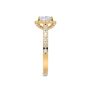 Anillo de Compromiso con Doble Halo de Diamantes Corte Princesa de 1.57CT, Oro Amarillo, Blanco y Rosa de 18K, Certificado IGI, Lujoso con Pavé - Product Image 2