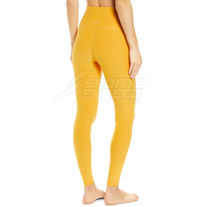 In Stock High Quality Yoga <b>Legging</b> Elastic Waist Solid <b>Pattern</b> Full Length Breathable Spandex/Polyester Women <b>Legging</b> - Product Image 3