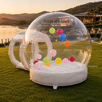 Château gonflable en PVC avec dôme transparent et sol souple pour les fêtes et événements en plein air pour enfants