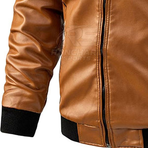 Blouson aviateur en cuir léger, confortable pour tous les jours, blouson aviateur en cuir de qualité supérieure, style classique tendance - Product Image 5