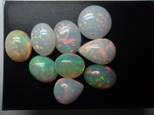 พลอยโอปอลสีขาวจากเอธิโอเปียธรรมชาติทรงวงรีเรียบอัญมณีหลวมสำหรับทำเครื่องประดับร้านค้าออนไลน์ - Product Image 3