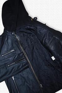 Personnalisé automne hiver hommes peau de mouton cuir col montant veste de moto respirant coupe-vent grande taille noir marron - Product Image 6