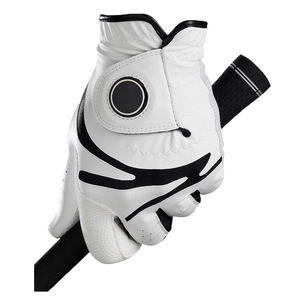 Guantes de entrenamiento de golf antideslizantes duraderos para adultos Piel de oveja transpirable Cabretta Cuero Blanco Izquierda Modelo de embalaje personalizado - Product Image 5