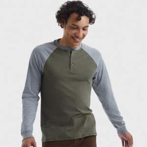 High-Quality <b>Men's</b> Raglan <b>Henley</b> - Soft Cotton and Breathable Fabric - Perfect for Daily Wear - Product Image 2
