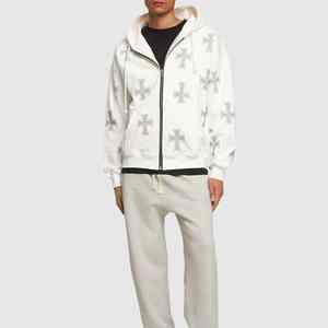 เสื้อฮู้ดดี้พิมพ์ลายดิจิทัลทรงปกติบุซับใน ผ้าฟลีซผสมโพลีเอสเตอร์และคอตตอน กันลม ระบายอากาศได้ดี ประดับคริสตัล สำหรับผู้ชาย คุณภาพระดับท็อป - Product Image 5