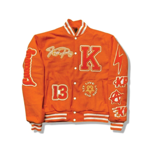 Chaqueta Universitaria de Hombre con Letras y Lana, Estilo Béisbol, Hecha en Pakistán - Product Image 1