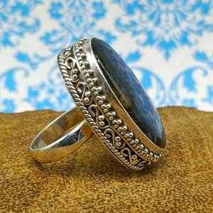Último anillo de Plata de Ley 925 para mujer cabujón de forma ovalada con piedra preciosa labradorita semipreciosa para joyería de fiesta - Product Image 3