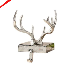 Top Quality Silver Finished Metal Aluminum Reindeer Horn <b>Stocking</b> <b>Holder</b> - Product Image 1