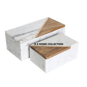 Caja de joyería decorativa de embalaje de joyería de último diseño de madera y mármol - Product Image 1