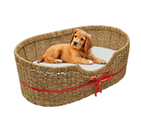 Paniers-lits pour animaux de compagnie en jonc de mer tressé à la main de haute qualité, écologiques, toutes saisons, best-sellers, fournisseur ODM grossiste du Vietnam