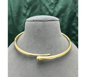 Exquisite High Quality Gold Plated Brass Zircon Stone Choker Set <b>Earrings</b> Trendy Engagement Wedding Anniversary Party Wear - Product Image 3