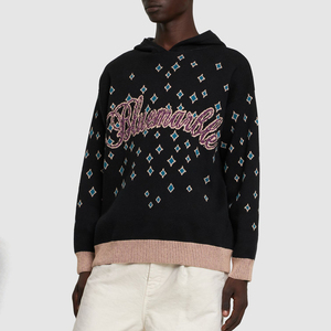 Sudaderas con capucha térmicas de algodón 100% de alta calidad Unisex, sudaderas con estampado de ropa de calle, logotipo personalizado, diamantes de imitación, lavado a la piedra, Invierno - Product Image 2