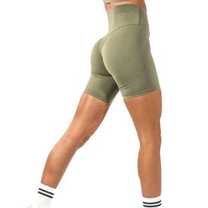 Pantalones cortos de buena calidad para correr para mujer, Shorts de cintura alta personalizados para gimnasio, cordón de Fitness, diferentes colores, licra, poliéster, 2023 - Product Image 5