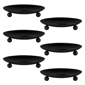 Modern Round Metal Christmas <b>Candle</b> Stands Tabletop Centerpiece Decor Minimalist <b>Black</b> Iron Trays Pillar Votive <b>Candles</b> - Product Image 5