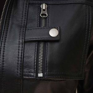 Women's High Quality PU Leather <b>Waterproof</b> Windproof Winter Fashion Bomber Jackets Stand <b>Zipper</b> Front Customizable Color Size - Product Image 6
