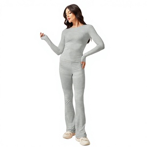 Conjunto de Yoga de Alta Calidad para Mujer, Ropa Deportiva, Leggings Deportivos, Top de Fitness de Manga Larga, Traje de Yoga - Product Image 1