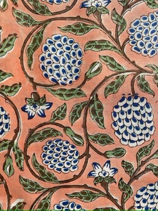 Serviettes de table en coton imprimé floral, vert saumon foncé, vert, bleu de Delft, faites à la main, 9x9 pouces, pour mariages, événements, 20x20 pouces - Product Image 6