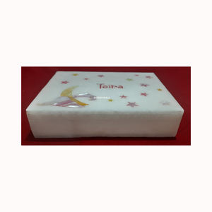 Caja de joyería de nácar con incrustaciones de mármol blanco puro hecha a mano de lujo, forma rectangular con acabado fino para regalo de decoración del hogar - Product Image 1