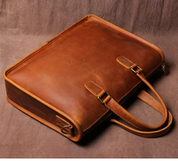 Maletín Clásico de Cuero Genuino para Portátil, Bolsa de Mensajero Cruzada al Hombro, Duradera, para Oficina, Negocios, Viajes, Protectora y Portátil