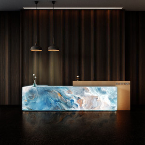 Custom Kitchen Bathroom Vanity Tops Calacatta Quartz Natural Stone Countertops Carrara Calacata Hotel Project Prefab <b>Desk</b> <b>Sets</b> - Product Image 1