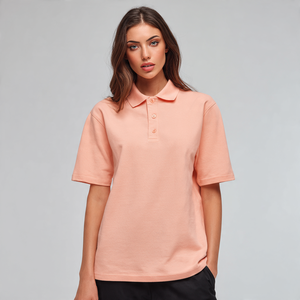 Polo oversize à sublimation OEM pour femmes polo imprimé boutonné à épaules tombantes t-shirts polos à sublimation pour femmes - Product Image 4