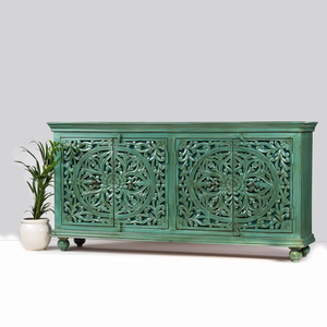 Buffet sculpté vert émeraude - Product Image 2