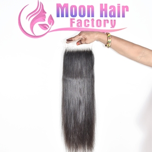 Cabello Moon Hair, Precio al por Mayor, Directo de Fábrica, Cabello Humano Virgen de Templo Indio, Cierre Liso, Suave, Sedoso, Aspecto Natural, Fabricante por Exportación - Product Image 1