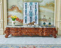 985 # Canapé d'angle de luxe en cuir antique de style européen et américain, double face, sculpté à la main, avec éponge de haute qualité, mobilier haut de gamme