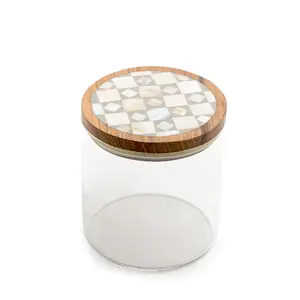 Tarro cilíndrico de plata hecho a mano para almacenamiento de alimentos, perfecto para dulces, postres, aperitivos y vajilla de restaurante - Product Image 1