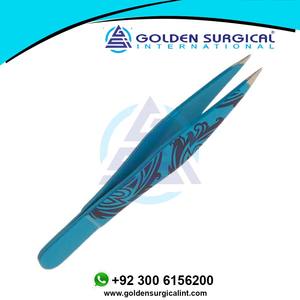 Ensemble de pinces à épiler de beauté, pinces à épiler à pointe inclinée et pointue, fabriquées en acier inoxydable, lot de 2 instruments de beauté - Product Image 4