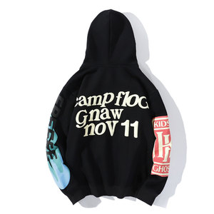 Nouvelle dernière conception bouffée impression sweats à capuche prix bas 2025 nouveau Style meilleur couleur unie basiques coton mélangé bouffée impression sweats à capuche - Product Image 2